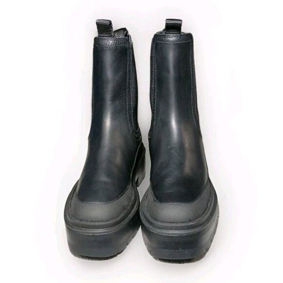 Sam Edelman Lulia Black Chunky Heel Rounded Toe Pull On Sz 5 Chelsea Ankle Boots - Picture 3 of 16